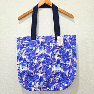 NWT peacock feather print canvas tote bag